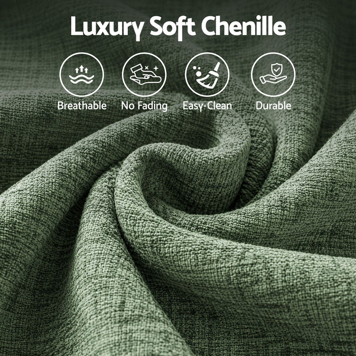 Artiss Comfort Boneless Sofa for Living Room Green Luxury Chenille