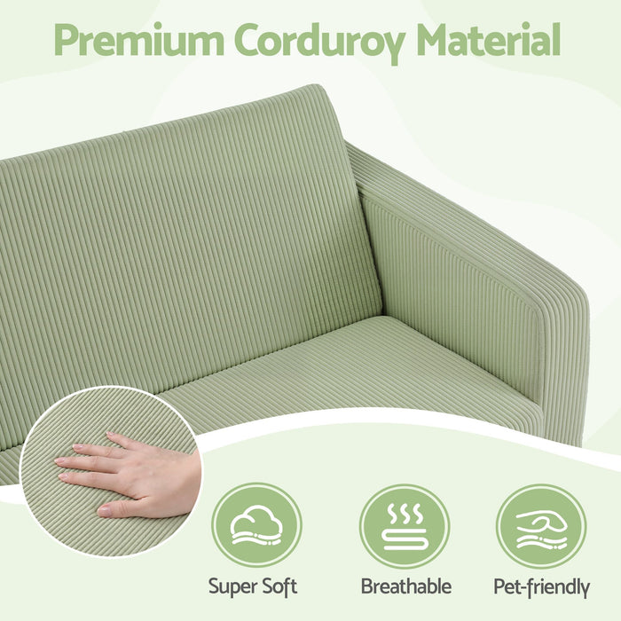 Artiss 2-in-1 Sofa Foam Couch with Side Pocket Light Green