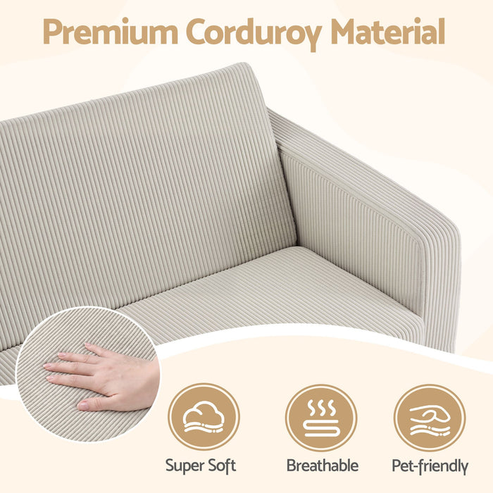 Artiss 2-in-1 Sofa Foam Couch with Side Pocket Light Grey