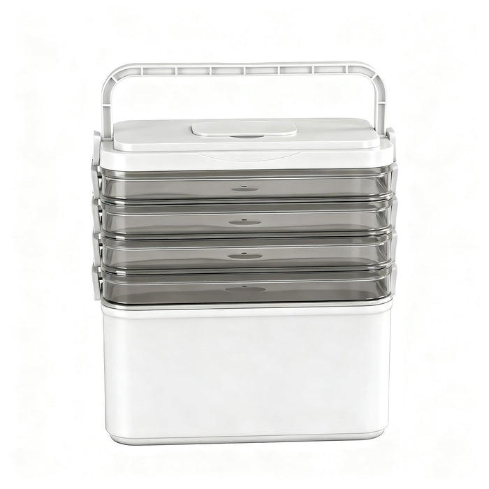 Artiss 5 Tier Portable Storage Box Detachable with Handles Plastic Clear