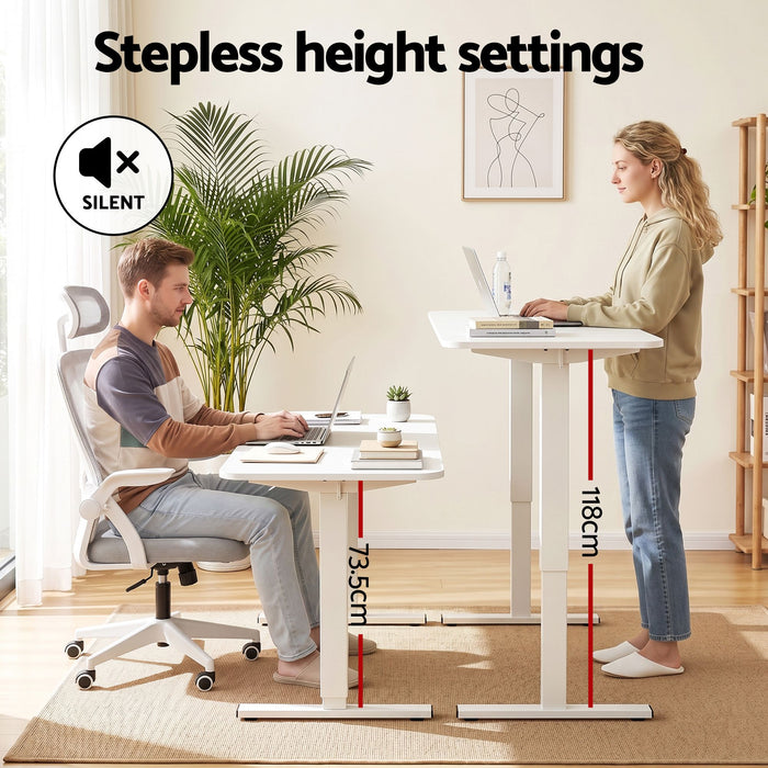 Artiss Standing Desk Office Chair Sit Stand Ergonomic Combo 140cm White