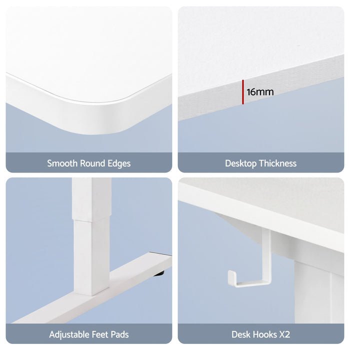 Artiss Standing Desk Office Chair Sit Stand Ergonomic Combo 140cm White
