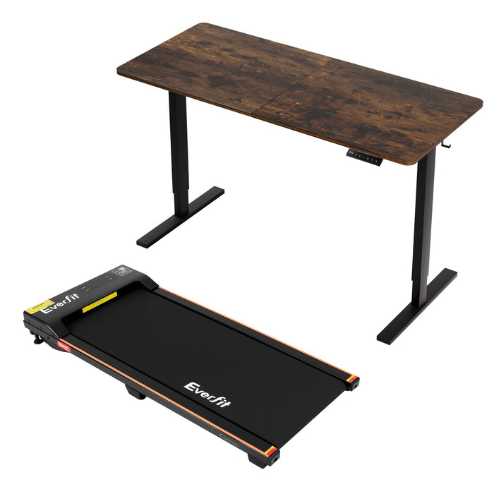 Artiss 140cm Standing Desk Treadmill Motorised Rustic Brown
