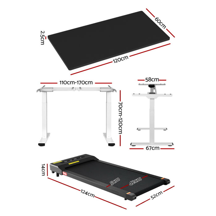 Artiss Treadmill 120cm Automatic Standing Desk with 400mm Electric Walking Pad