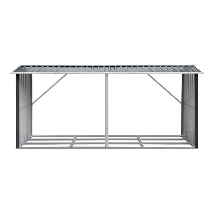 Giantz Firewood Storage Shed 334.5CM x 92CM Outdoor Log Rack Galvanised Steel Wood Holder