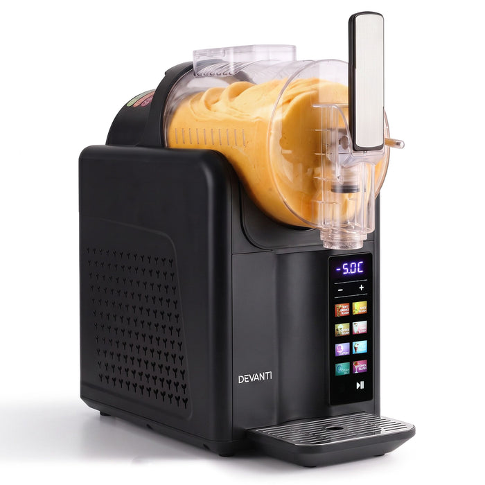 Devanti Slushie Machine 2L Frozen Drink Maker Ice Cream Cocktail Slush Maker Black