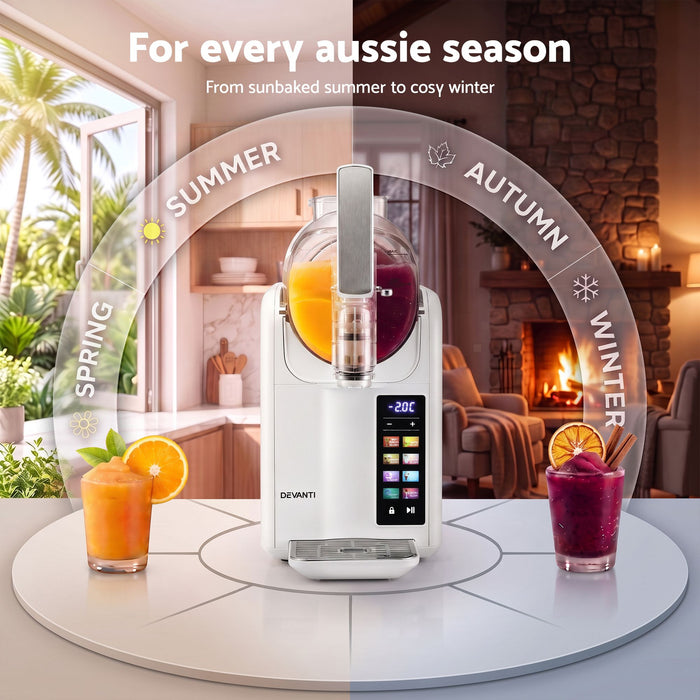 Devanti Slushie Machine 2L Frozen Drink Maker Ice Cream Cocktail Slush Maker White