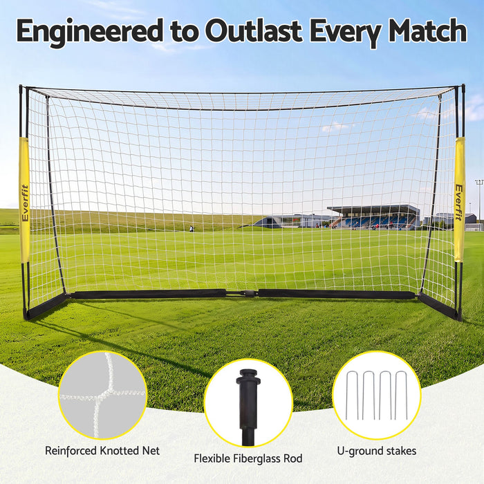 Everfit Portable Soccer Goal Net Fibreglass Polyester 12x6ft