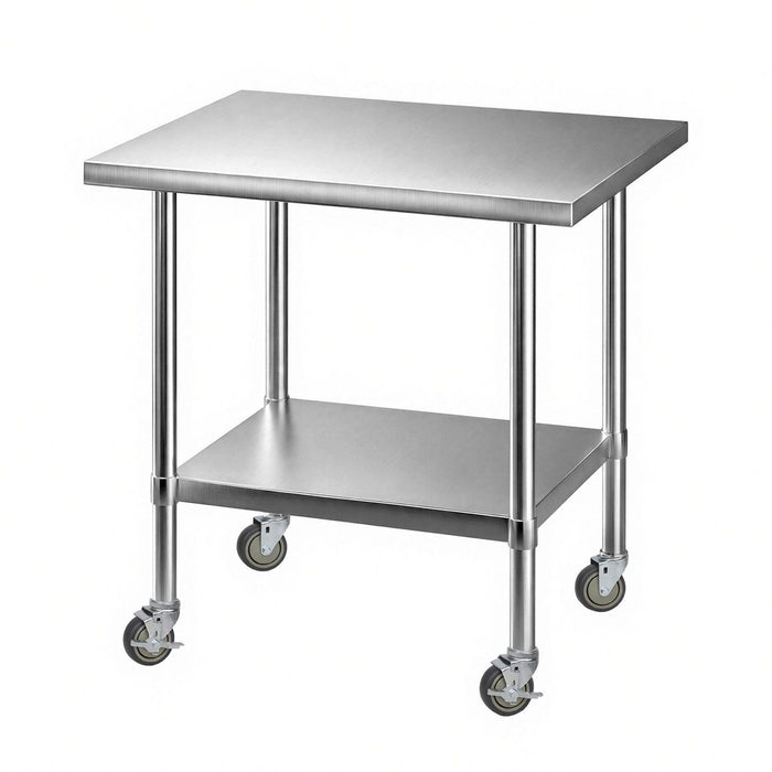 Cefito 914x762mm Stainless Steel Kitchen Bench w/ Splashback Work Table Prep Bench Commercial 430