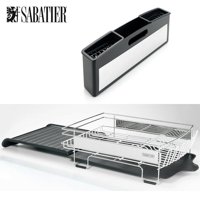 High Quality Sabatier Expandable X-Large Stainless Steel Heavy Duty Dish Rack With Stemware Rack