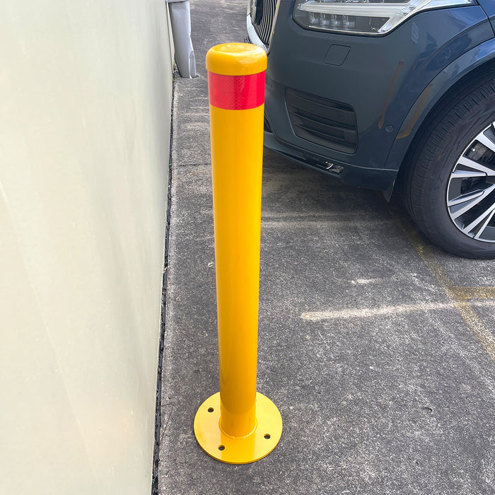 Surface Mounted Bollard 9x90cm Vehicle Heavy-duty Carpark Bollard Barrier Yellow