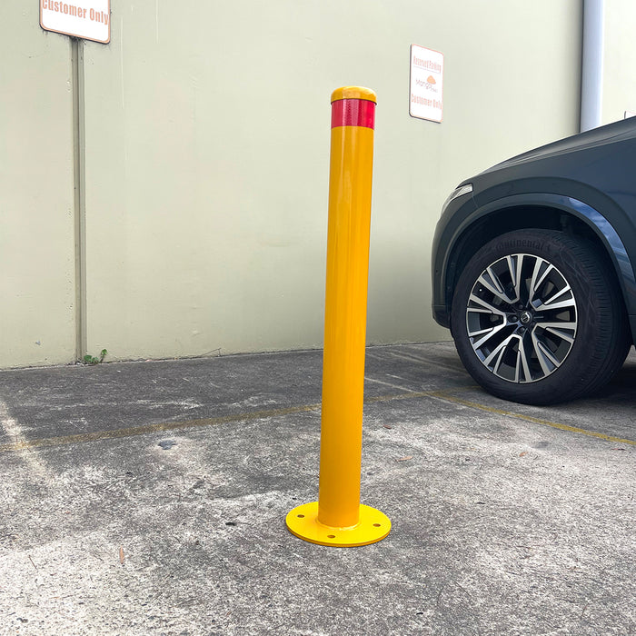 Surface Mounted Bollard 9x90cm Vehicle Heavy-duty Carpark Bollard Barrier Yellow