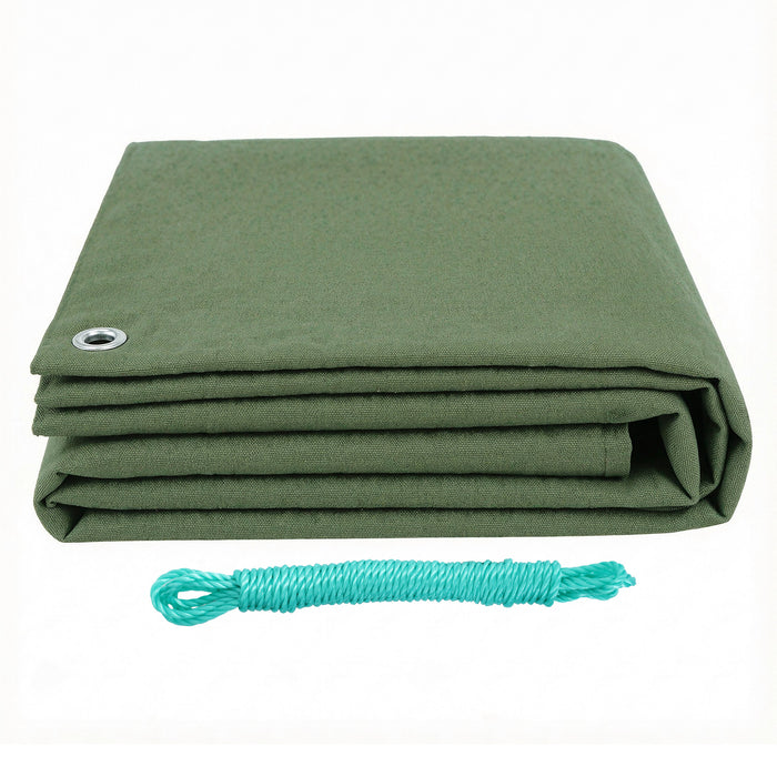 Instahut 3x4m Tarp Tarpaulin 600GSM Camping Canvas Heavy Duty Water Resistant