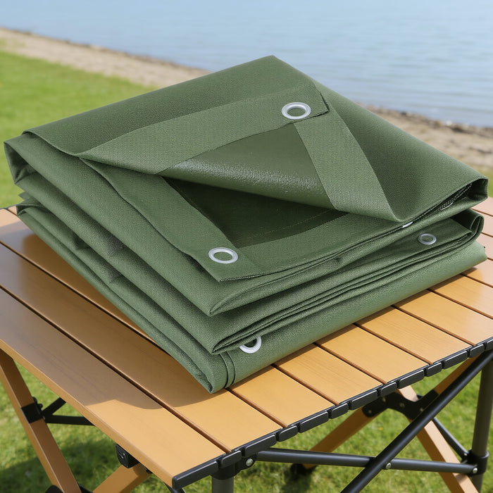 Instahut 4x6m Tarp Tarpaulin 600GSM Camping Canvas Heavy Duty Water Resistant