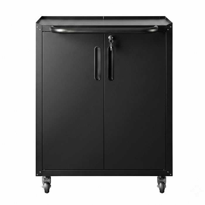 Giantz Rolling Tool Cabinet Heavy-Duty Storage Cabinet Adjustable Shelf Black
