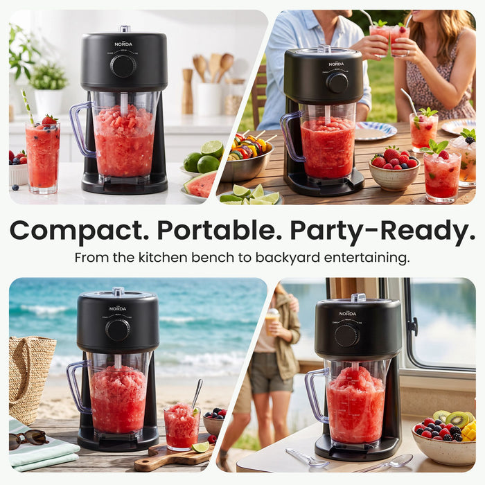 NORDA 1.1L Slushie Machine Shaved Ice Maker 3 Texture Levels Black
