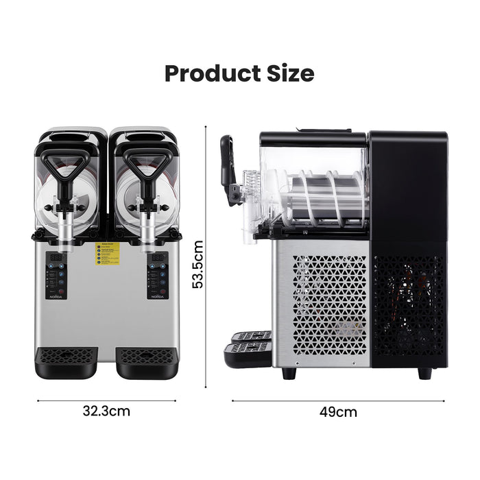 NORDA Slushie Machine 2x4L Tank Commercial Frozen Drink Maker 5 Modes Milkshake