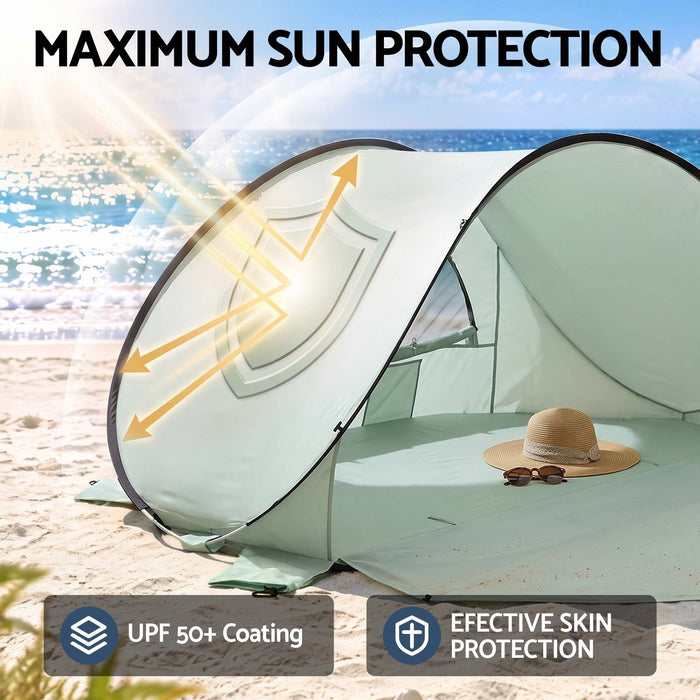 Weisshorn Pop Up Beach Tent UPF 50+ Sun Shade Shelter 2-3 Person Camping