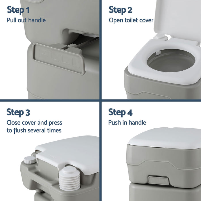 Weisshorn 20L Portable Camping Toilet Shower Tent Changing Room Outdoor Loo Set
