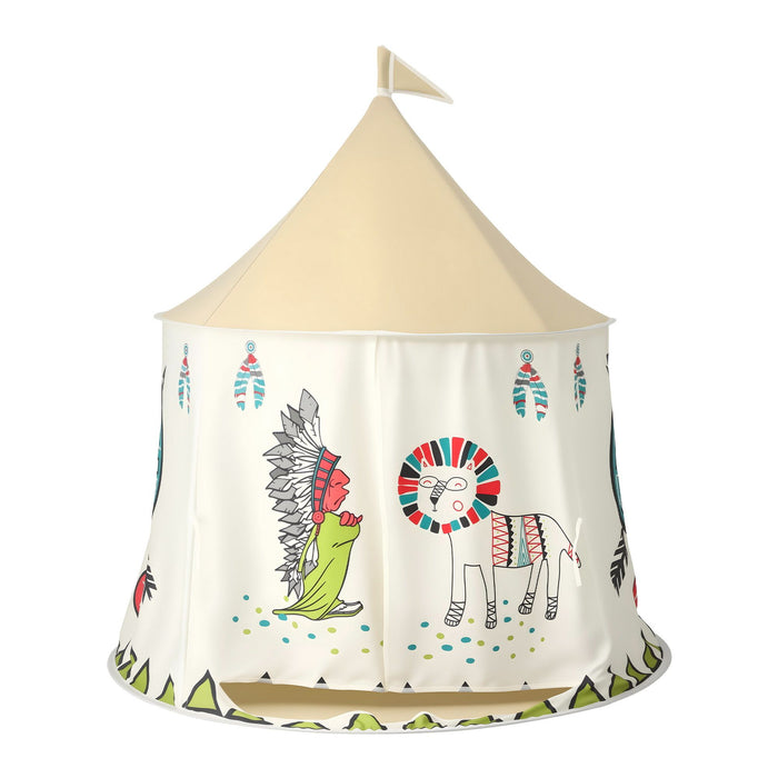 Keezi Kids Play Tent Playhouse Castle with Window Flag Carry Bag 115cmx115cm