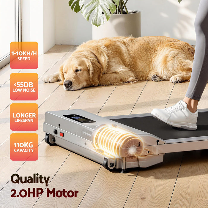 Everfit 3 in 1 Walking Pad Treadmill 12% Incline Under Desk Treadmills for Home Gym With 38cm Wide Belt Silver