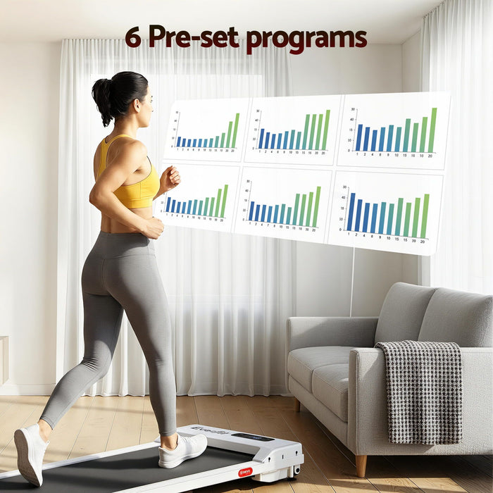 Everfit 3 in 1 Walking Pad Treadmill 12% Incline Under Desk Treadmills for Home Gym With 38cm Wide Belt White