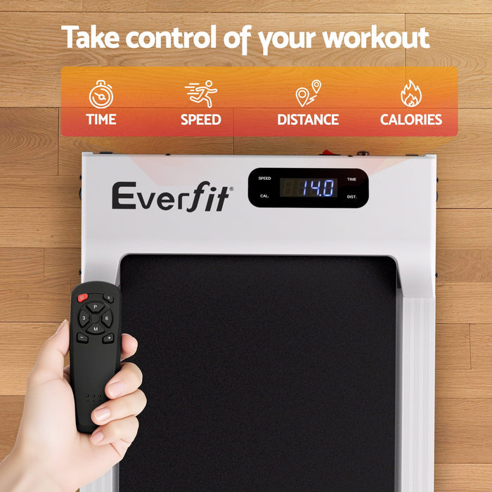 Everfit 3 in 1 Walking Pad Treadmill 12% Incline Under Desk Treadmills for Home Gym With 38cm Wide Belt White