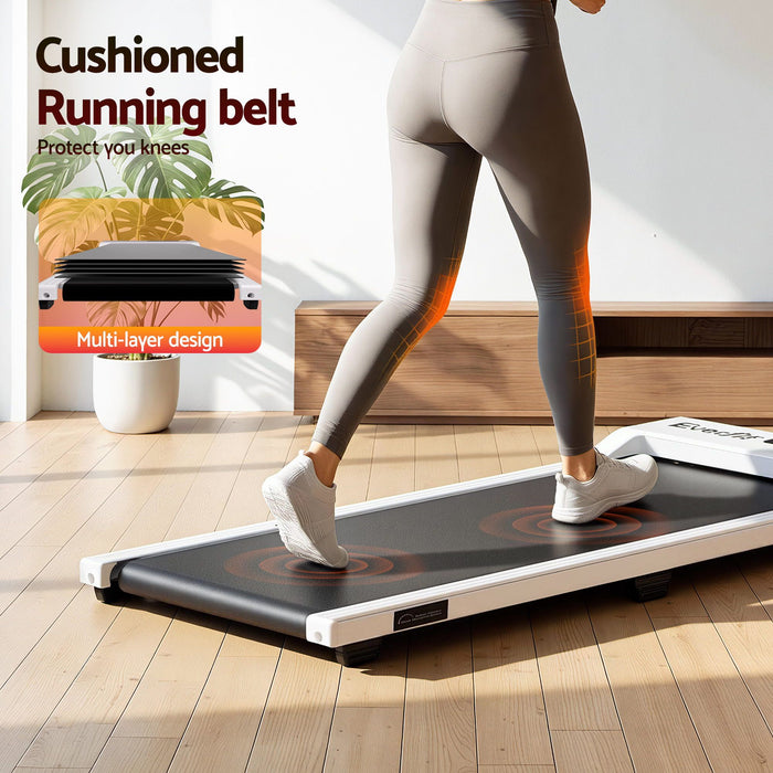 Everfit 3 in 1 Walking Pad Treadmill 12% Incline Under Desk Treadmills for Home Gym With 38cm Wide Belt White