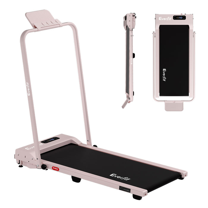 Everfit 3 in 1 Walking Pad Treadmill 12% Incline Foldable Under Desk Treadmills for Home Gym With 38cm Wide Belt Pink