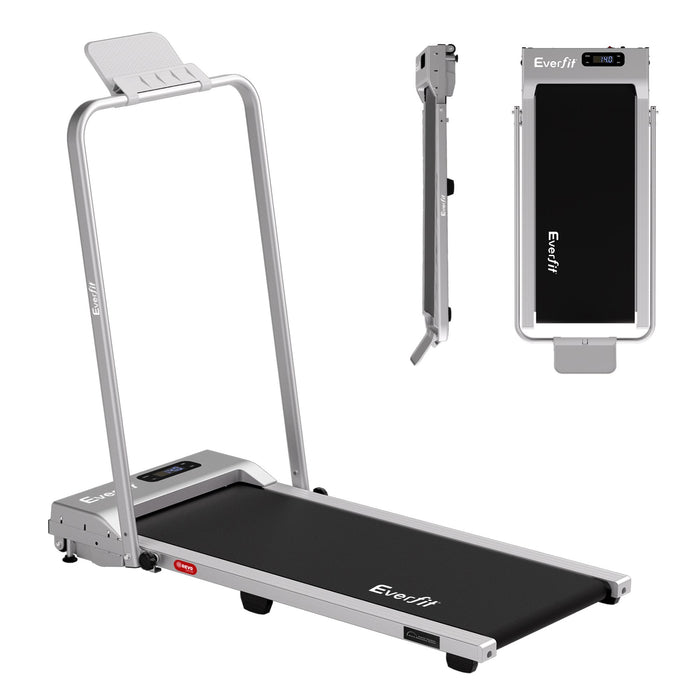 Everfit 3 in 1 Walking Pad Treadmill 12% Incline Foldable Under Desk Treadmills for Home Gym With 38cm Wide Belt Silver