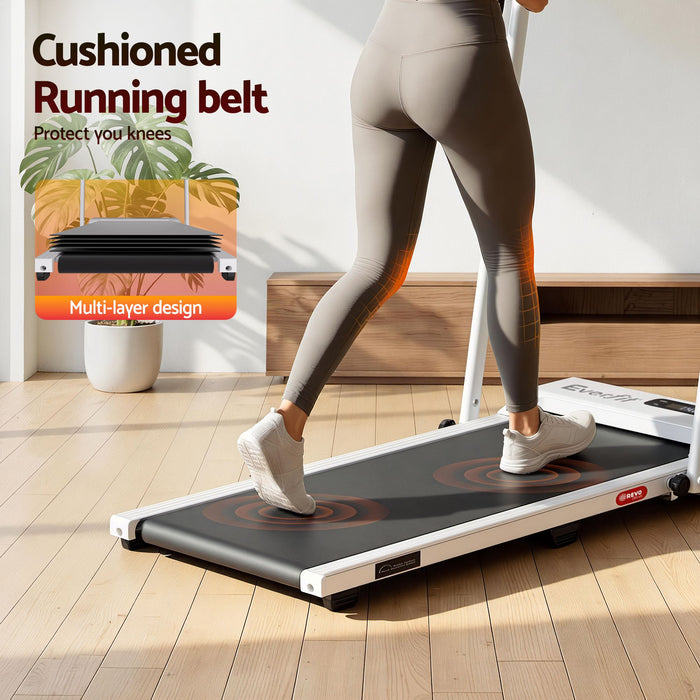 Everfit 3 in 1 Walking Pad Treadmill 12% Incline Foldable Under Desk Treadmills for Home Gym With 38cm Wide Belt White
