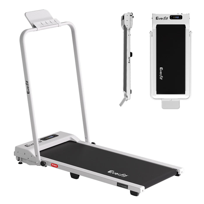 Everfit 3 in 1 Walking Pad Treadmill 12% Incline Foldable Under Desk Treadmills for Home Gym With 38cm Wide Belt White