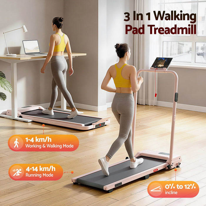 Everfit 3 in 1 Walking Pad Treadmill 12% Incline Under Desk Treadmills for Home Gym With 38cm Wide Belt APP Control