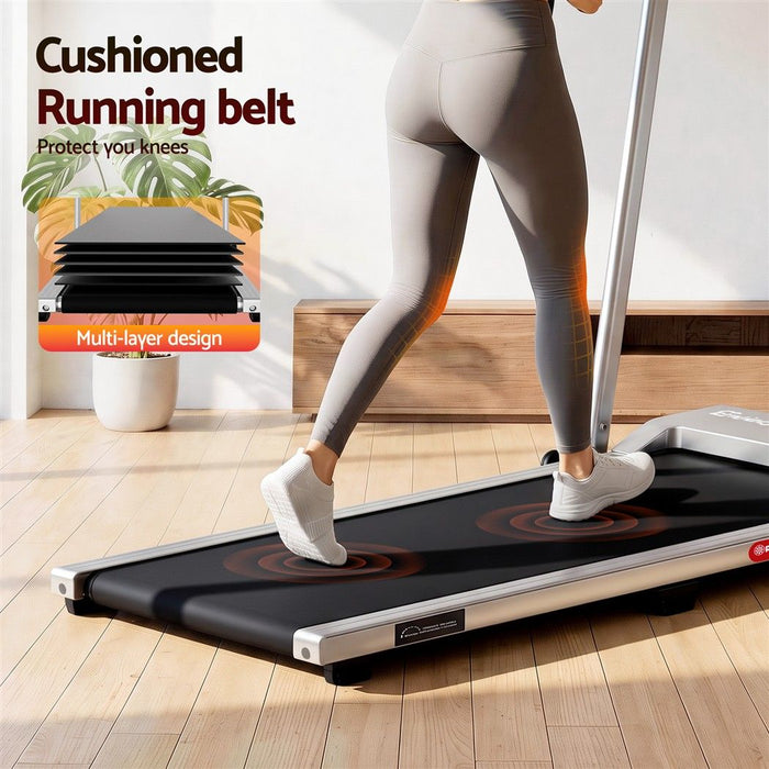 Everfit 3 in 1 Walking Pad Treadmill 12% Incline Under Desk Foldable for Home With 38cm Belt Silver