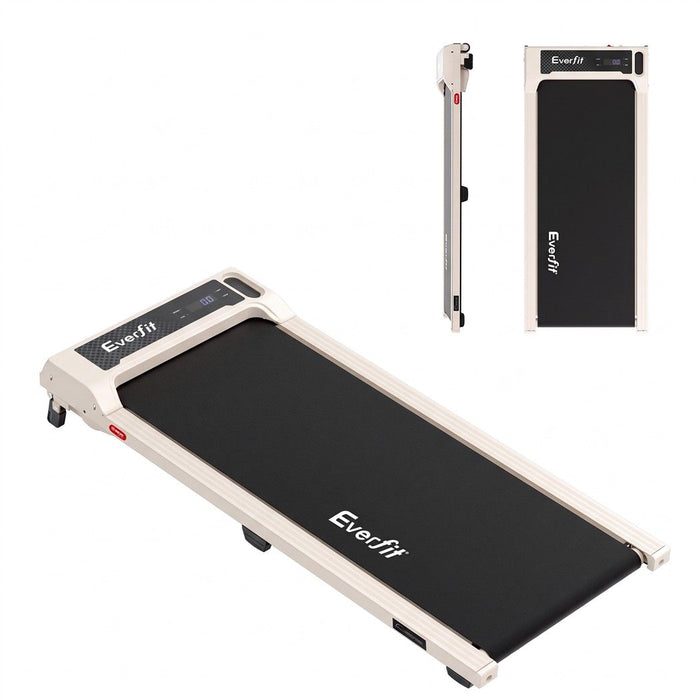 Everfit 3 in 1 Walking Pad Treadmill 12% Incline Under Desk Treadmills for Home Gym 40cmBelt Beige