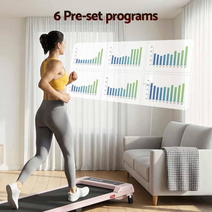 Everfit 3 in 1 Walking Pad Treadmill 12% Incline Under Desk Treadmills for Home Gym With 40cm Wide Belt Pink