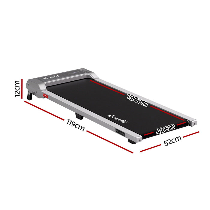 Everfit 3 in 1 Walking Pad Treadmill 12% Incline Under Desk Treadmills for Home Gym With 40cm Wide Belt Sliver