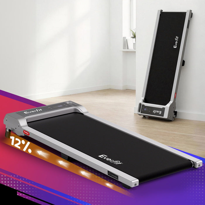 Everfit 3 in 1 Walking Pad Treadmill 12% Incline Under Desk Treadmills for Home Gym With 40cm Wide Belt Sliver