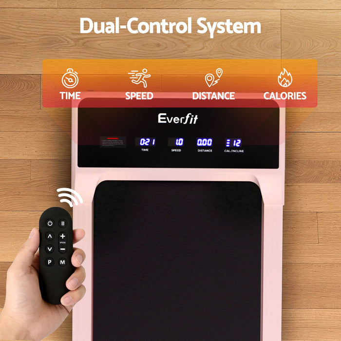 Everfit 3 in 1 Walking Pad Treadmill 20% Auto Incline Under Desk Treadmills for Home Gym With 40cm Wide Belt Pink