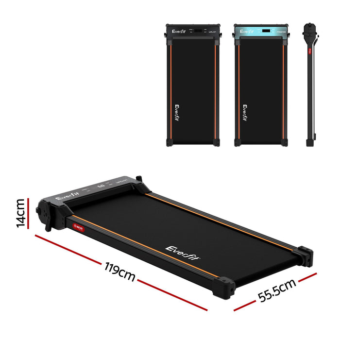 Everfit 2 in 1 Walking Pad Treadmill Dual-Sided Under Desk Treadmills with Foot Massage for Home Gym with App Control Black