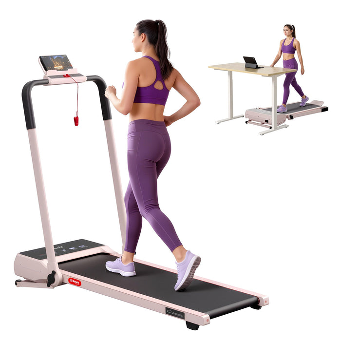 Everfit 3 in 1 Walking Pad Treadmill 20% Auto Incline Under Desk Foldable Treadmills for Home With 40cm Wide Belt Pink