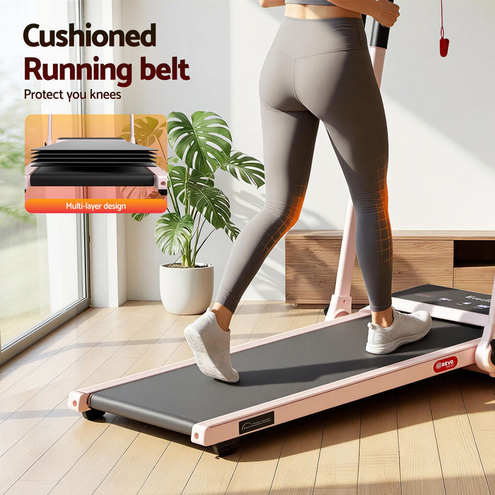 Everfit 3 in 1 Walking Pad Treadmill 20% Auto Incline Under Desk Foldable Treadmills for Home With 40cm Wide Belt Pink