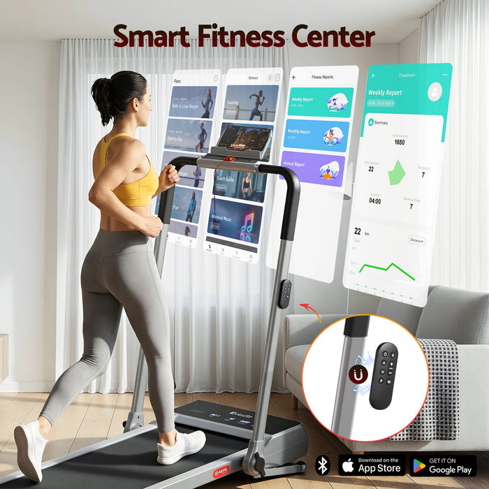 Everfit 3 in 1 Walking Pad Treadmill 20% Auto Incline Under Desk Foldable Treadmills for Home With 40cm Wide Belt Silver