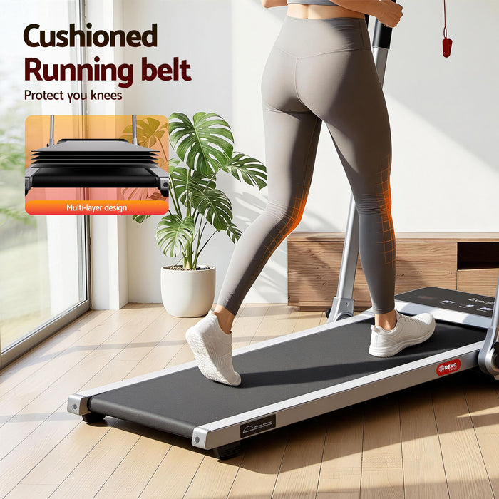 Everfit 3 in 1 Walking Pad Treadmill 20% Auto Incline Under Desk Foldable Treadmills for Home With 40cm Wide Belt Silver
