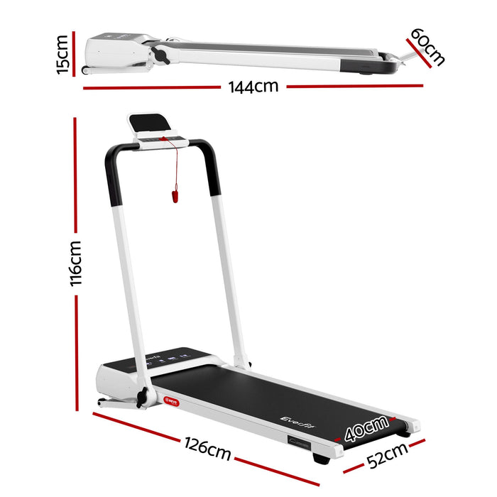 Everfit 3 in 1 Walking Pad Treadmill 20% Auto Incline Under Desk Foldable Treadmills for Home With 40cm Wide Belt White