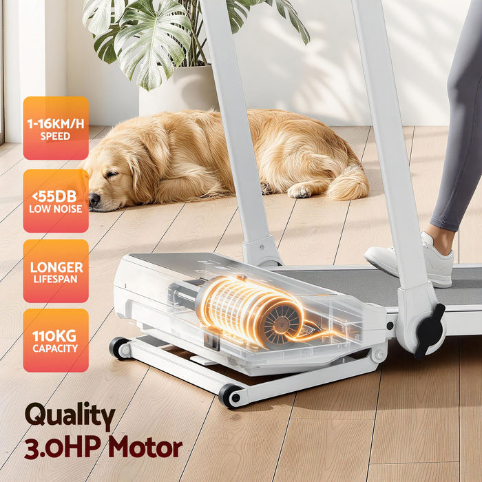 Everfit 3 in 1 Walking Pad Treadmill 20% Auto Incline Under Desk Foldable Treadmills for Home With 40cm Wide Belt White