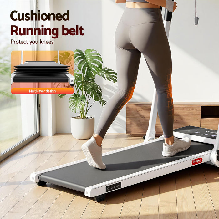 Everfit 3 in 1 Walking Pad Treadmill 20% Auto Incline Under Desk Foldable Treadmills for Home With 40cm Wide Belt White