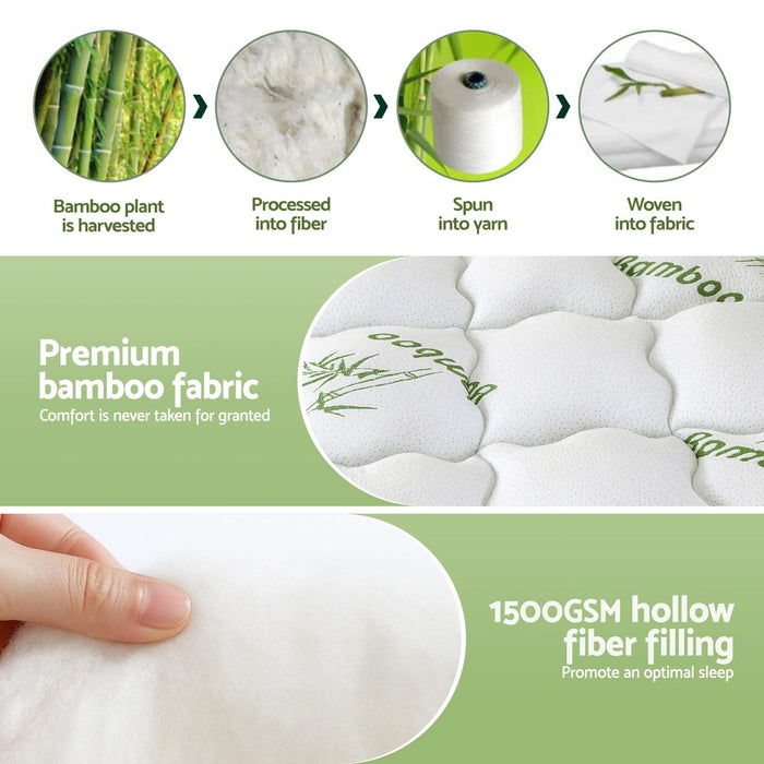 Giselle Mattress Topper 11cm Pillowtop toppers Bamboo Queen