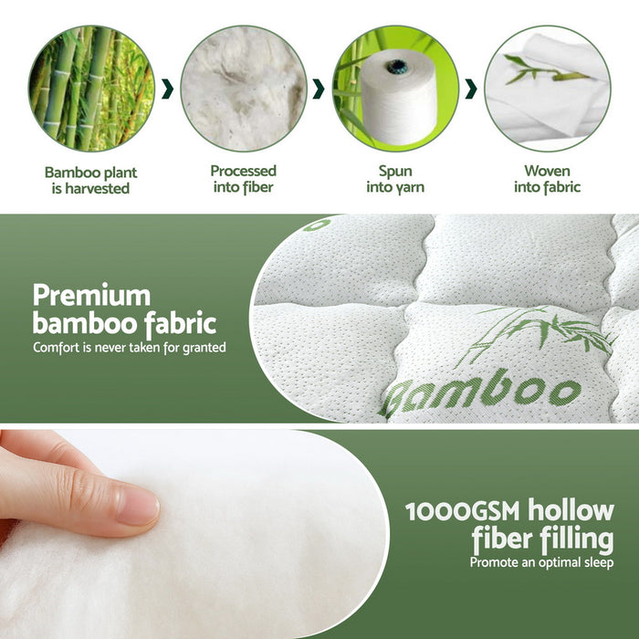 Giselle Mattress Topper 5cm Pillowtop toppers Bamboo Single