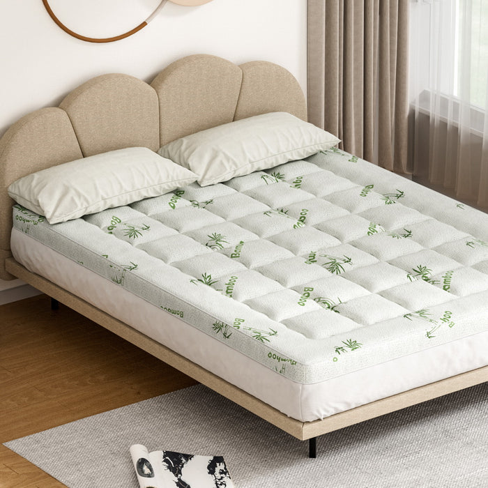 Giselle Bedding Mattress Topper Pillowtop Bamboo 7.5cm Queen